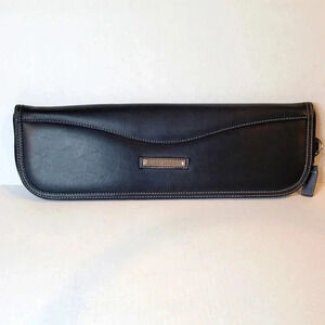 GEOFFREY BEENE Black Leather Tie Case Holder Travel Case Vintage